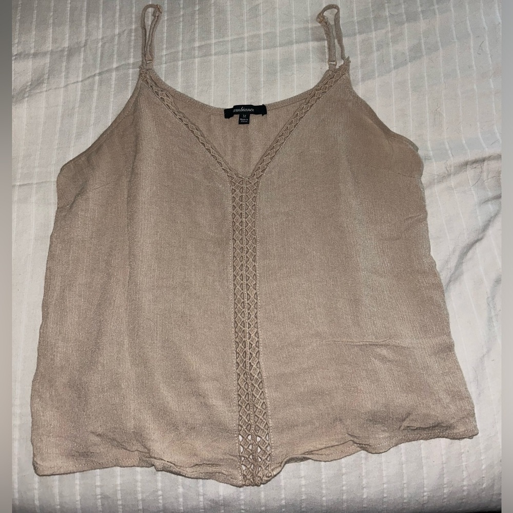 Flowy beige tank Size M